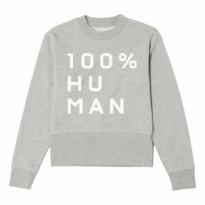 Everlane The 100%‎ Human Typography French Terry Sweatshirt Gray White S